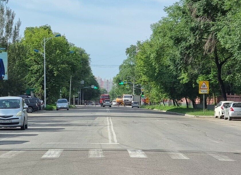 В Благовещенске закрыли перекресток Горького  Шевченко Образовались пробки 