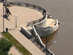 В Благовещенске уровень Амура резко снизился почти на полметра фото