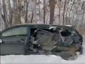 На свободненской трассе жестко столкнулись автомобили