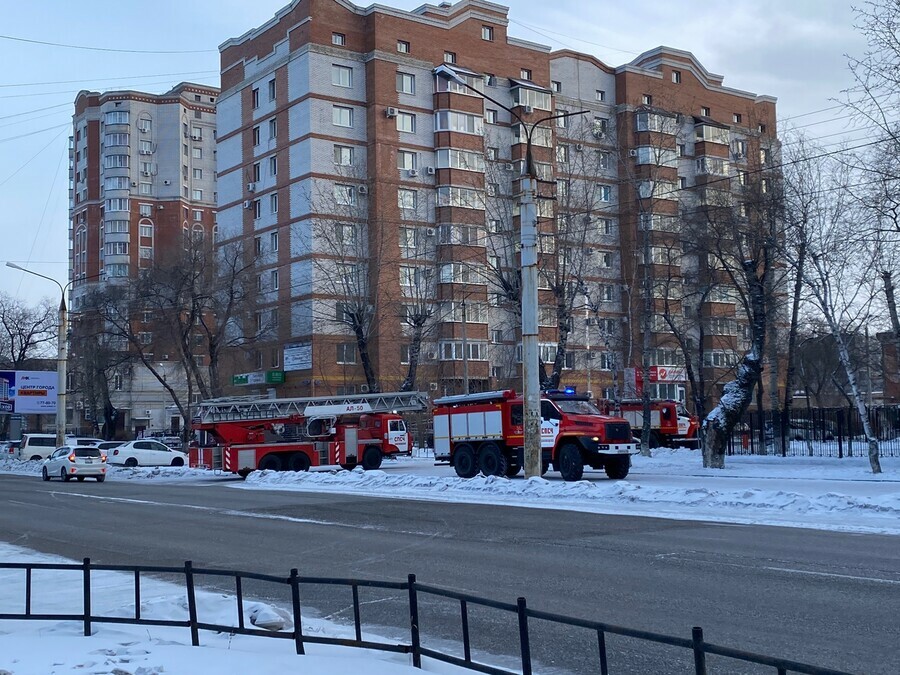 В Благовещенске горела многоэтажка Подозревают поджог