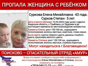 Ушли гулять и не вернулись в Тамбовке пропала без вести мама с 5летним сыном