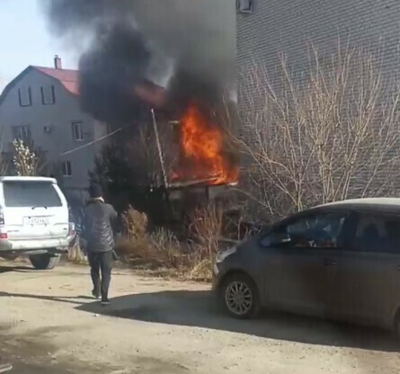 Огромный факел В Чигирях сгорела баня