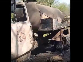 В Белогорске сгорел ассенизаторский автомобиль видео