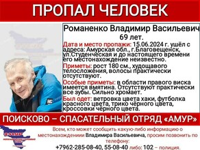 В Благовещенске пропал дедушка сильно хромает на виске  вмятина