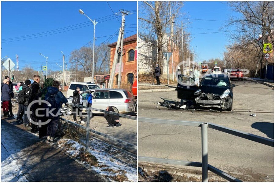 В машинах были дети на центральной улице Чигирей произошло массовое ДТП видео