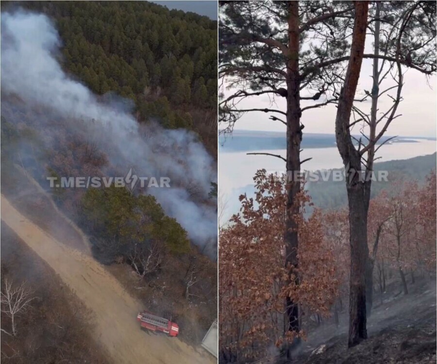 В Амурской области от пожара пострадала популярная Сопка любви видео