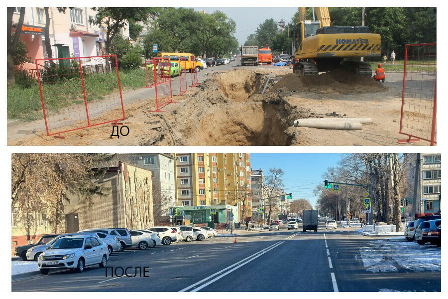 В центре Благовещенска отремонтировали новые сети водоснабжения и закрыли асфальтом