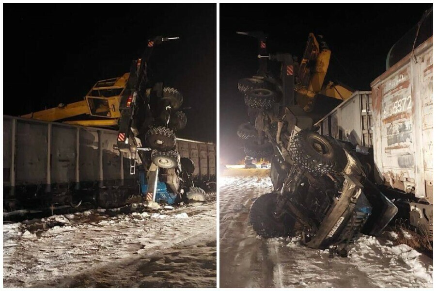 В Приамурье стрела крана опрокинулась на вагон поезда