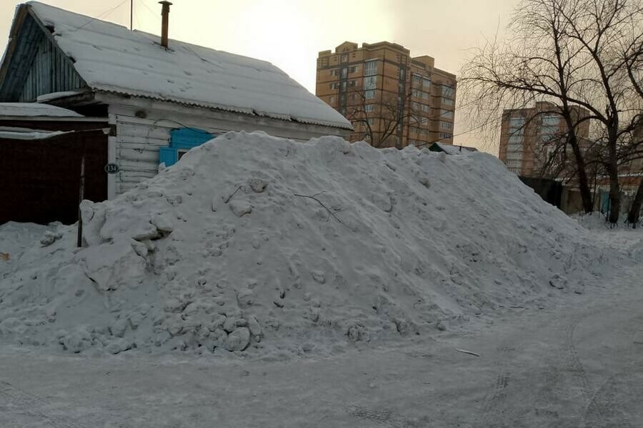 Из окна вообще ничего не видно в Благовещенске частный дом закрыли снежной стеной фото 