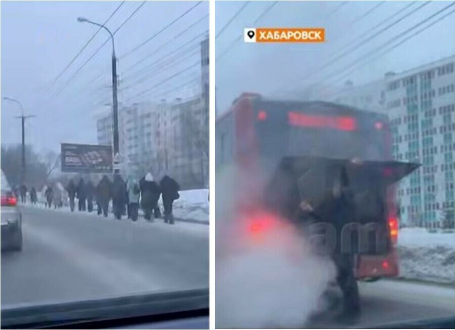 В Хабаровске загорелся переполненный рейсовый автобус