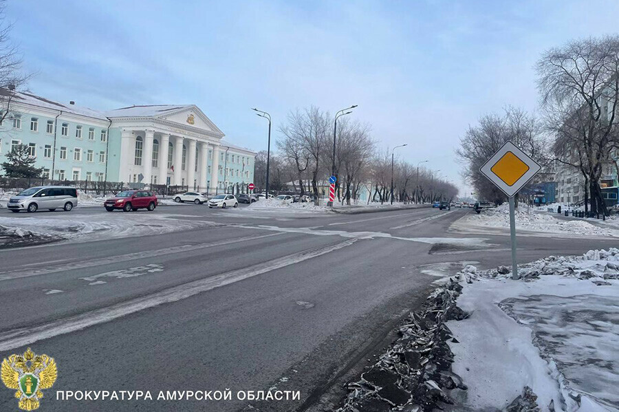 В центре Благовещенска добавят светофор и зебры