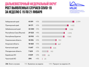 Амурская область вновь выбилась в лидеры в ДФО по процентному приросту COVID19 