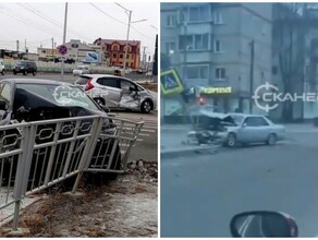 В Благовещенске произошло 2 ДТП в которых пострадали люди и городское имущества